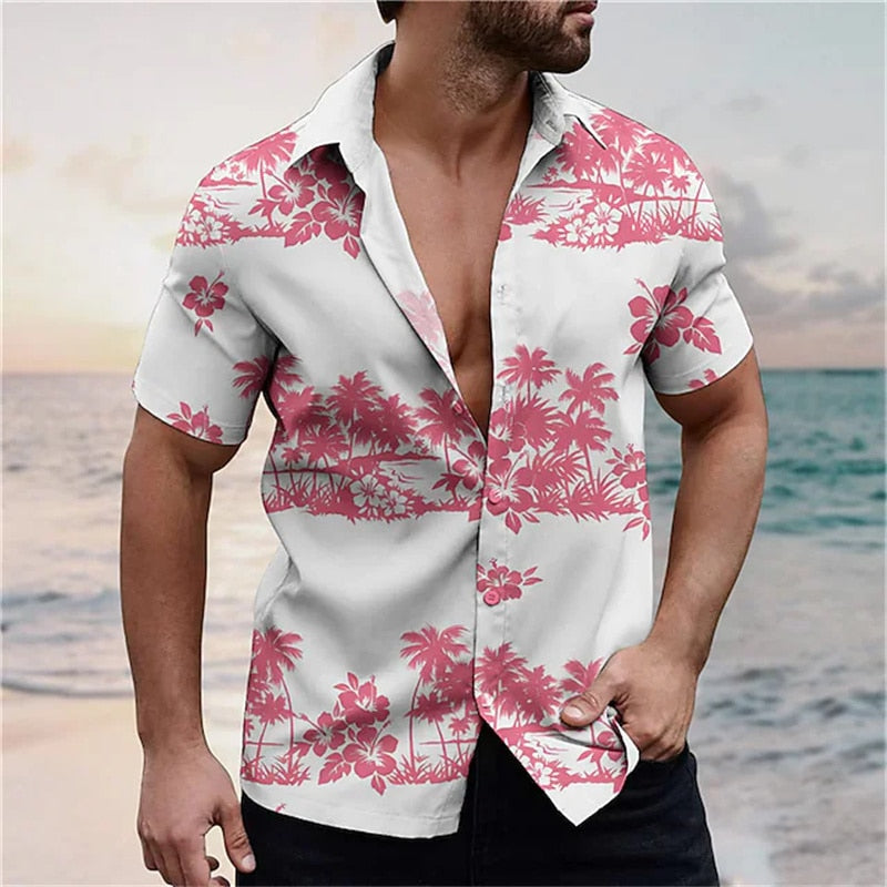 Men's Summer Shirt Light Green Vertical Stripe
