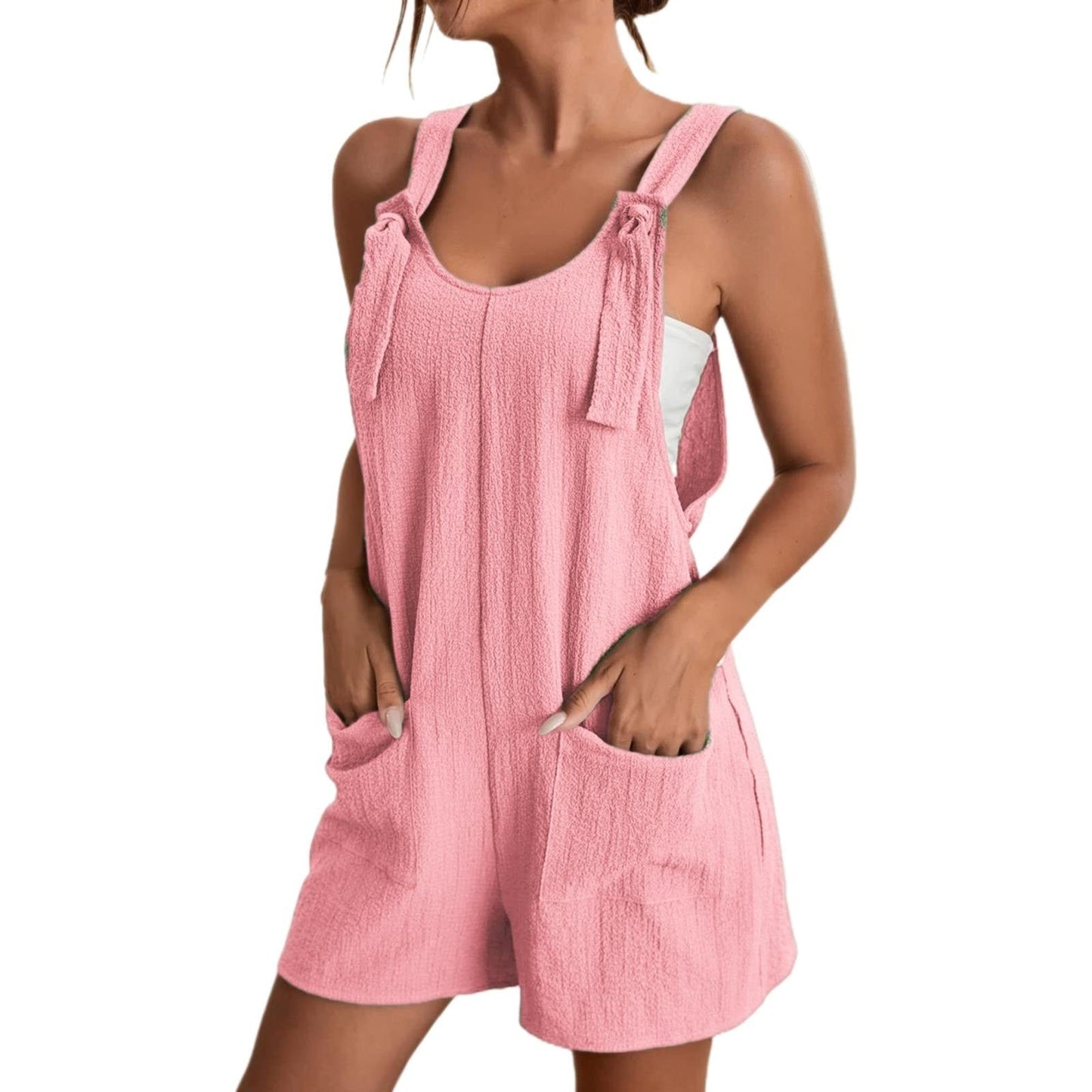 Stylish Casual U Neck Summer Holiday Short Jumpsuits