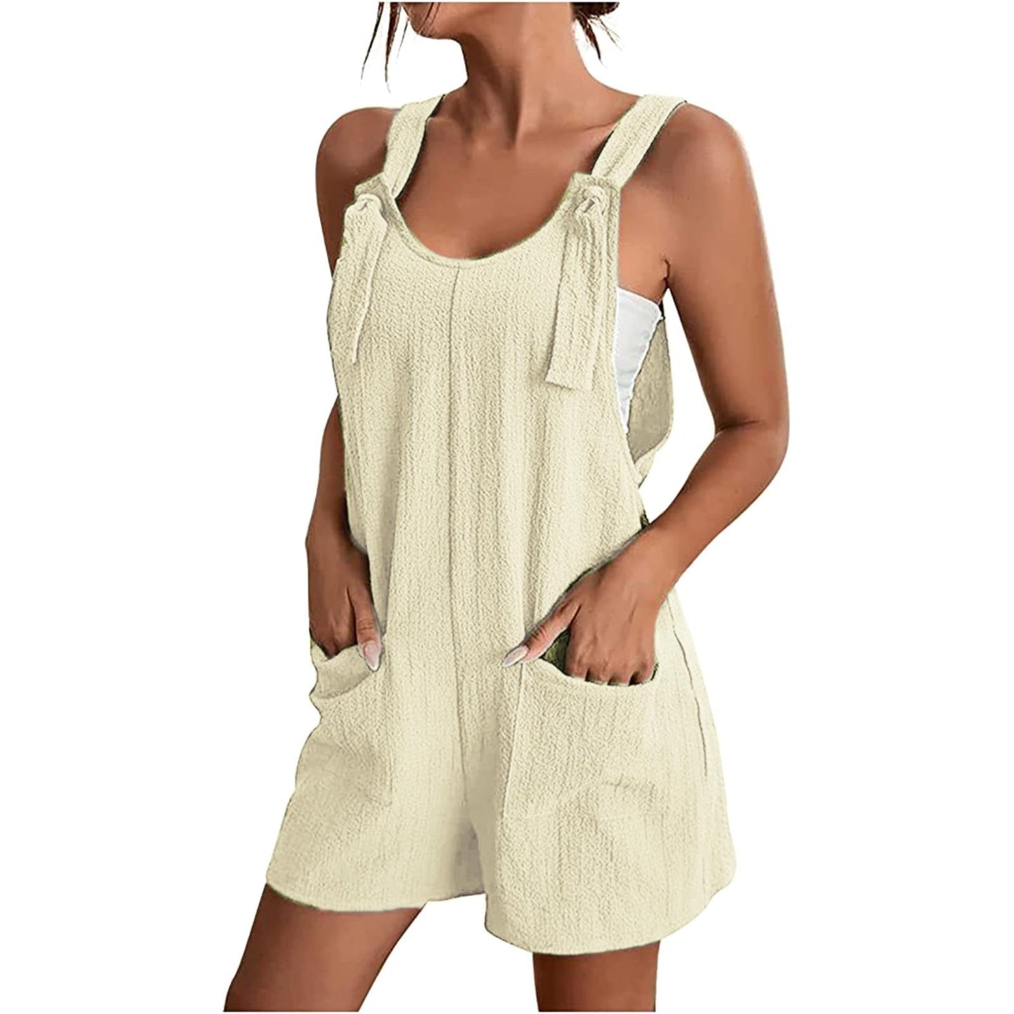 Stylish Casual U Neck Summer Holiday Short Jumpsuits