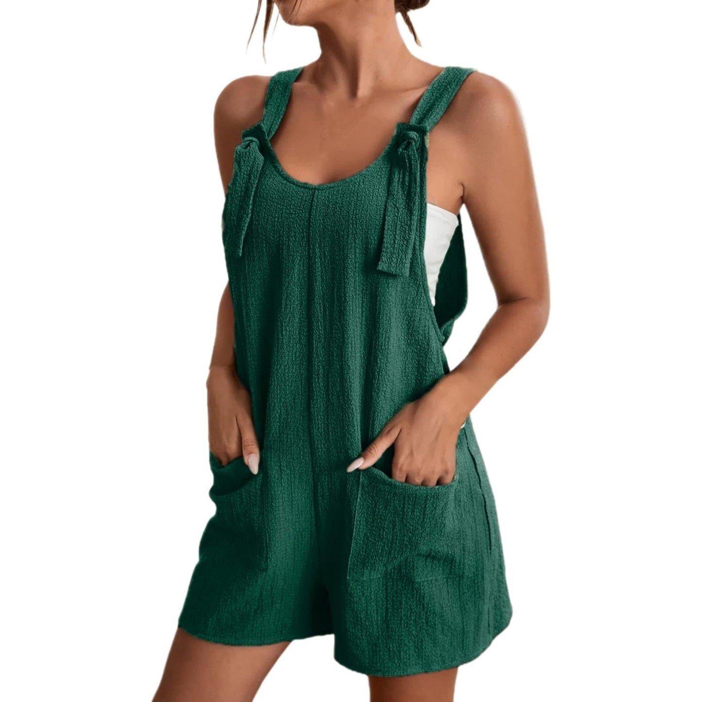 Stylish Casual U Neck Summer Holiday Short Jumpsuits